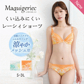 くい込みにくい　レーシィショーツ（谷間メイクブラ　ふんわりフェザー　涼やかメッシュ用）